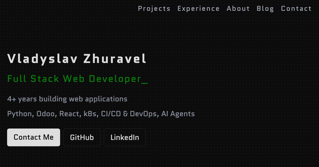 Vladyslav Zhuravel — Portfolio
